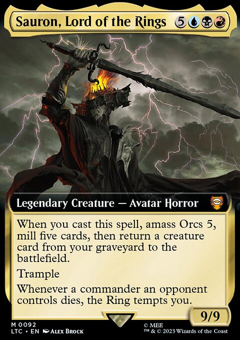 Sauron, Lord of the Rings, Tales of Middle-earth Commander #92, Magic: The Gathering card