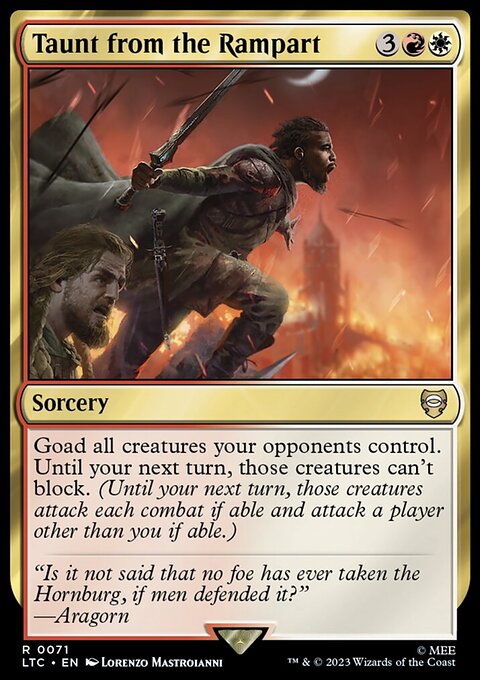 Taunt from the Rampart, Tales of Middle-earth Commander #71, Magic: The Gathering card