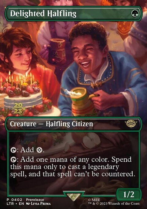 Delighted Halfling, Tales of Middle-earth Promos #402s, Magic: The Gathering card