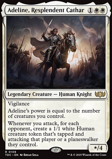 Adeline, Resplendent Cathar, Tarkir: Dragonstorm Commander #108, Magic: The Gathering card