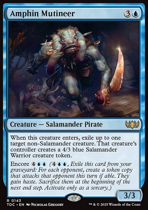 Amphin Mutineer, Tarkir: Dragonstorm Commander #143, Magic: The Gathering card