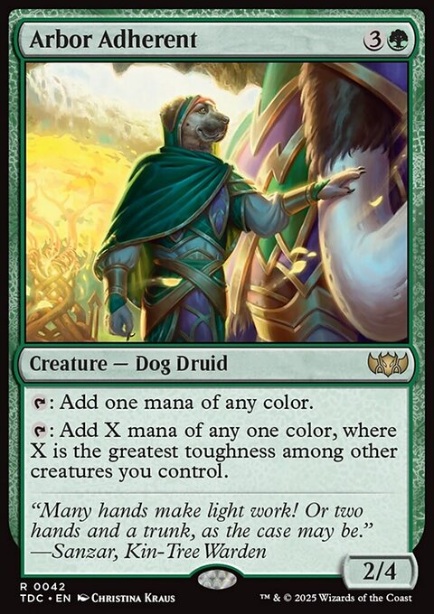 Arbor Adherent, Tarkir: Dragonstorm Commander #42, Magic: The Gathering card
