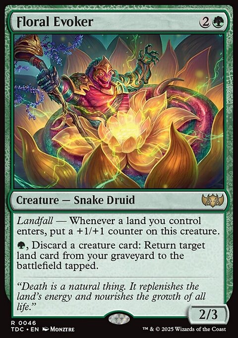 Floral Evoker, Tarkir: Dragonstorm Commander #46, Magic: The Gathering card