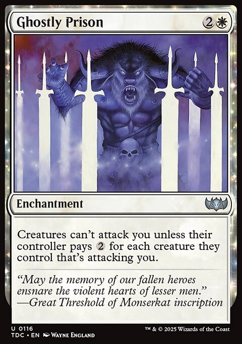 Ghostly Prison, Tarkir: Dragonstorm Commander #116, Magic: The Gathering card