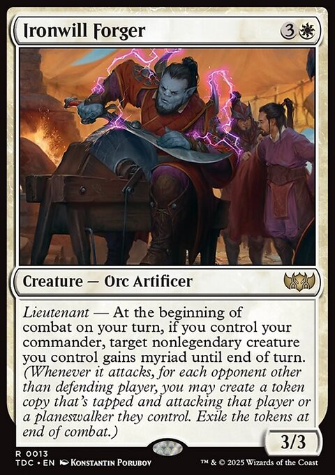 Ironwill Forger, Tarkir: Dragonstorm Commander #13, Magic: The Gathering card