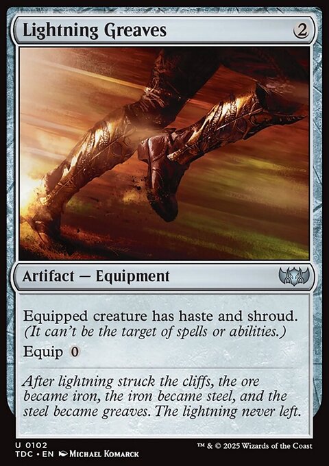 Lightning Greaves, Tarkir: Dragonstorm Commander #102, Magic: The Gathering card