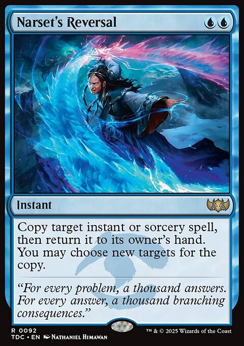 Narset's Reversal, Tarkir: Dragonstorm Commander #92, Magic: The Gathering card
