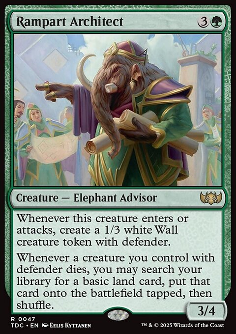 Rampart Architect, Tarkir: Dragonstorm Commander #47, Magic: The Gathering card