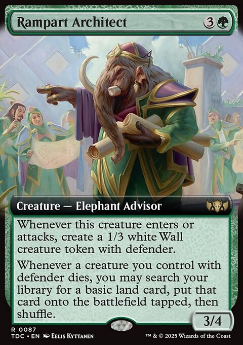 Rampart Architect, Tarkir: Dragonstorm Commander #87, Magic: The Gathering card