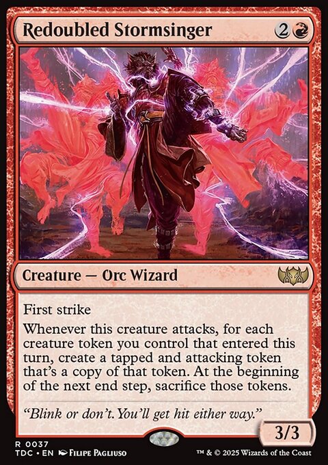 Redoubled Stormsinger, Tarkir: Dragonstorm Commander #37, Magic: The Gathering card