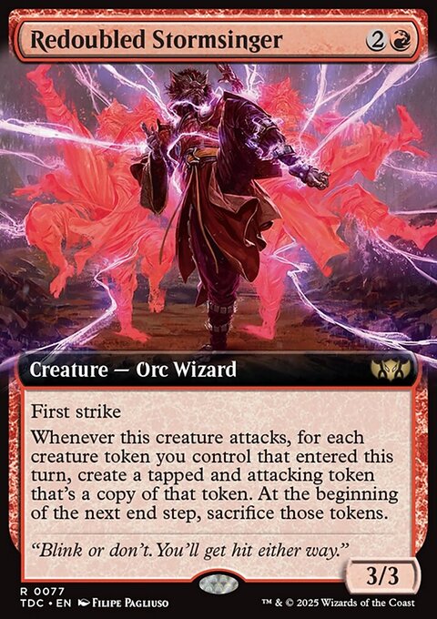 Redoubled Stormsinger, Tarkir: Dragonstorm Commander #77, Magic: The Gathering card