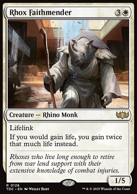 Rhox Faithmender, Tarkir: Dragonstorm Commander #128, Magic: The Gathering card