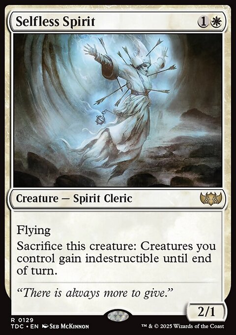 Selfless Spirit, Tarkir: Dragonstorm Commander #129, Magic: The Gathering card
