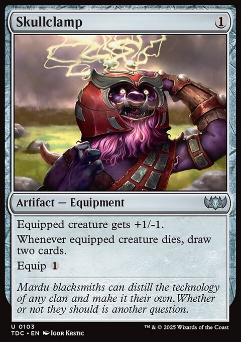 Skullclamp, Tarkir: Dragonstorm Commander #103, Magic: The Gathering card