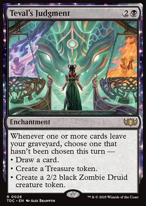 Teval's Judgment, Tarkir: Dragonstorm Commander #28, Magic: The Gathering card