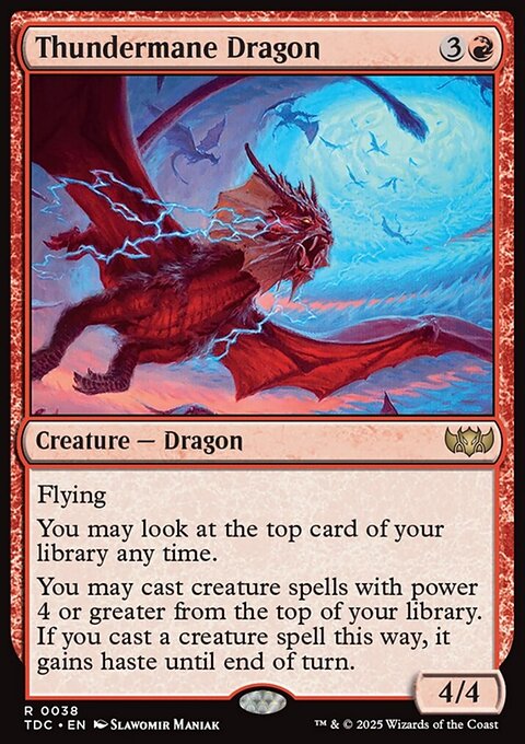Thundermane Dragon, Tarkir: Dragonstorm Commander #38, Magic: The Gathering card