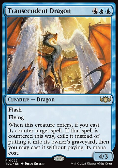 Transcendent Dragon, Tarkir: Dragonstorm Commander #22, Magic: The Gathering card