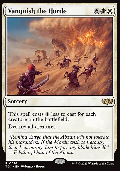 Vanquish the Horde, Tarkir: Dragonstorm Commander #91, Magic: The Gathering card