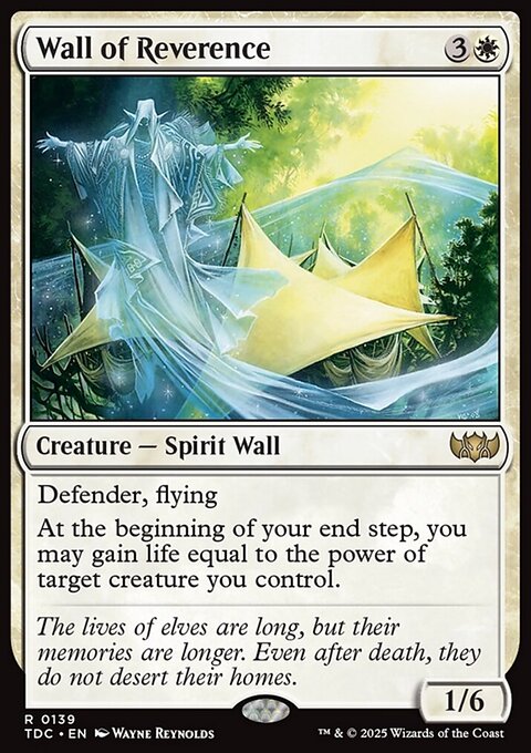 Wall of Reverence, Tarkir: Dragonstorm Commander #139, Magic: The Gathering card
