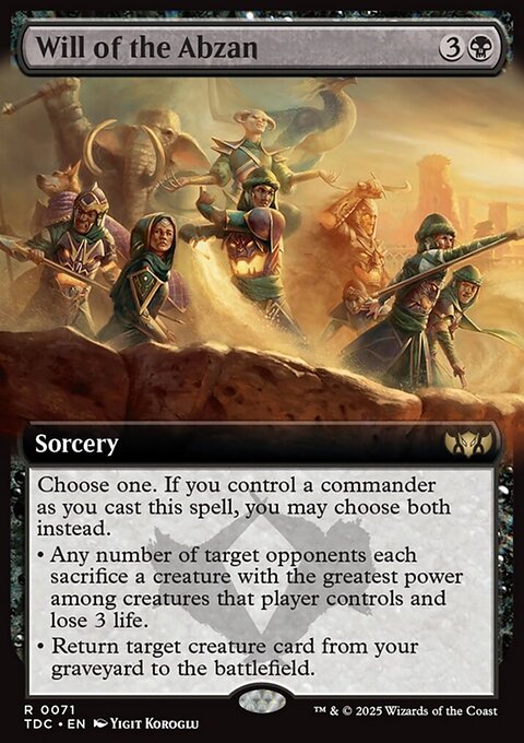 Will of the Abzan, Tarkir: Dragonstorm Commander #71, Magic: The Gathering card