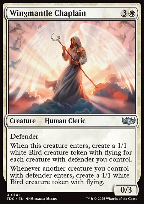 Wingmantle Chaplain, Tarkir: Dragonstorm Commander #141, Magic: The Gathering card