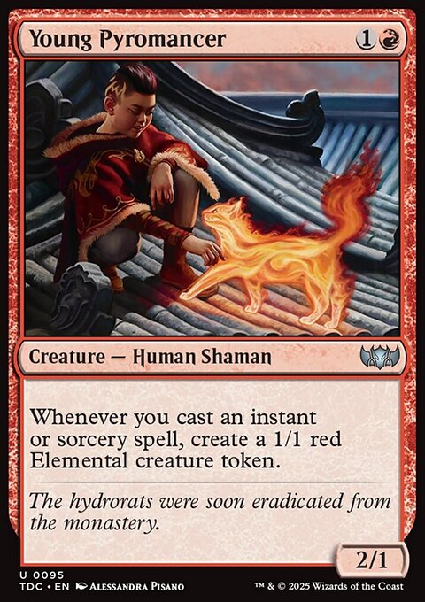 Young Pyromancer, Tarkir: Dragonstorm Commander #95, Magic: The Gathering card