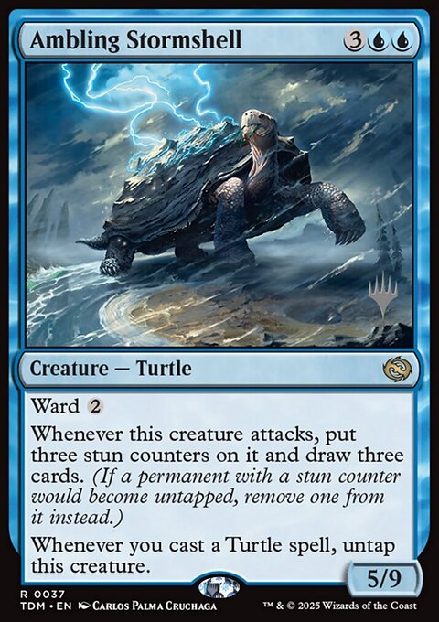 Ambling Stormshell, Tarkir: Dragonstorm Promos #37p, Magic: The Gathering card