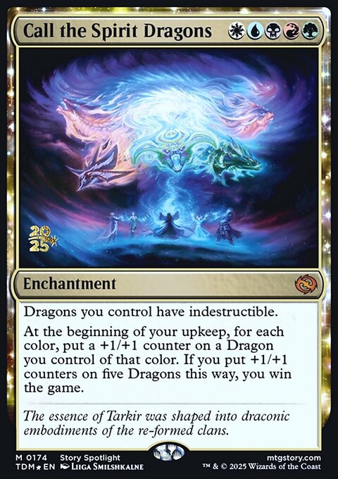 Call the Spirit Dragons, Tarkir: Dragonstorm Promos #174s, Magic: The Gathering card