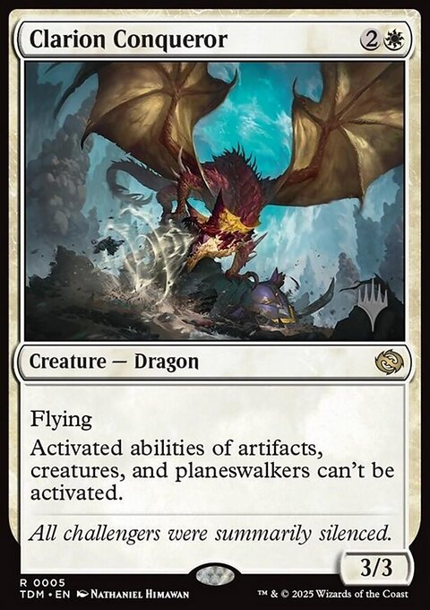 Clarion Conqueror, Tarkir: Dragonstorm Promos #5p, Magic: The Gathering card