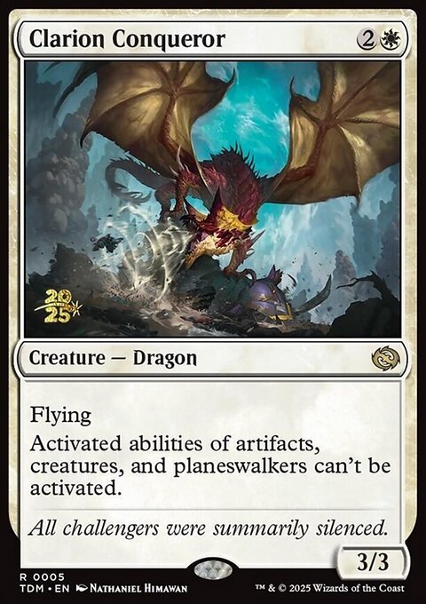 Clarion Conqueror, Tarkir: Dragonstorm Promos #5s, Magic: The Gathering card