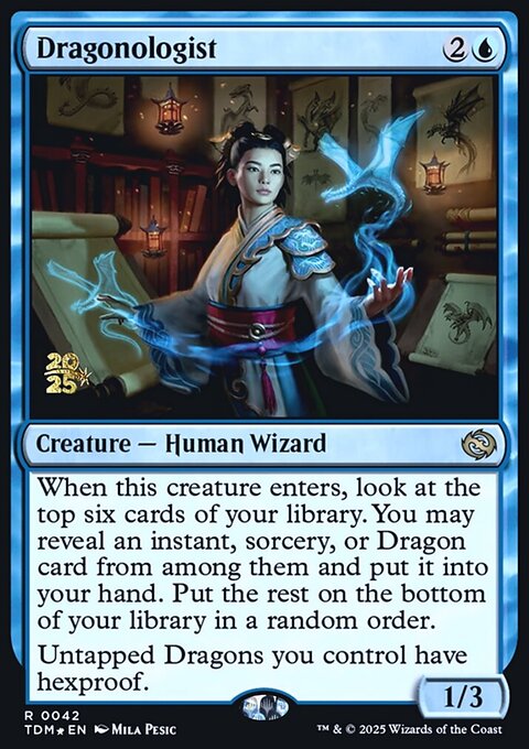 Dragonologist, Tarkir: Dragonstorm Promos #42s, Magic: The Gathering card