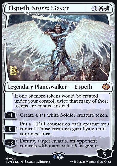 Elspeth, Storm Slayer, Tarkir: Dragonstorm Promos #11s, Magic: The Gathering card