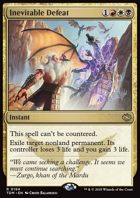 Inevitable Defeat, Tarkir: Dragonstorm Promos #194p, Magic: The Gathering card
