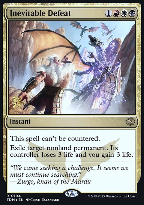 Inevitable Defeat, Tarkir: Dragonstorm Promos #194s, Magic: The Gathering card