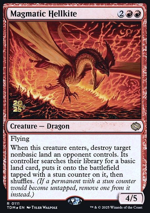 Magmatic Hellkite, Tarkir: Dragonstorm Promos #111s, Magic: The Gathering card