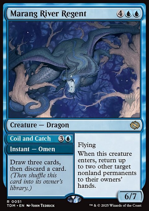 Marang River Regent // Coil and Catch, Tarkir: Dragonstorm Promos #51p, Magic: The Gathering card
