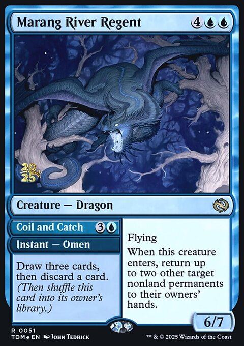 Marang River Regent // Coil and Catch, Tarkir: Dragonstorm Promos #51s, Magic: The Gathering card