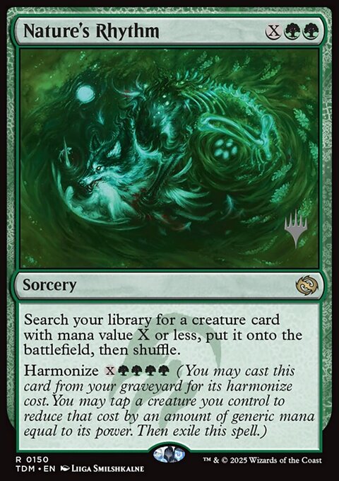 Nature's Rhythm, Tarkir: Dragonstorm Promos #150p, Magic: The Gathering card