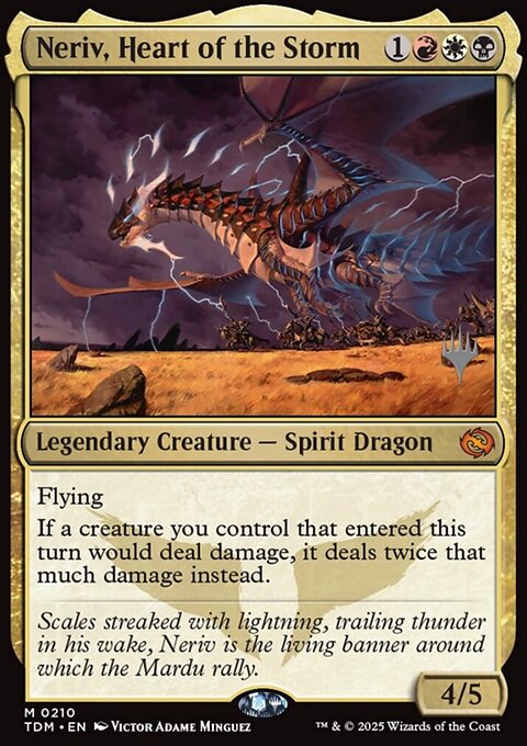 Neriv, Heart of the Storm, Tarkir: Dragonstorm Promos #210p, Magic: The Gathering card