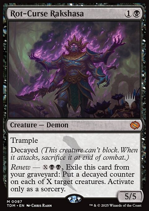 Rot-Curse Rakshasa, Tarkir: Dragonstorm Promos #87p, Magic: The Gathering card