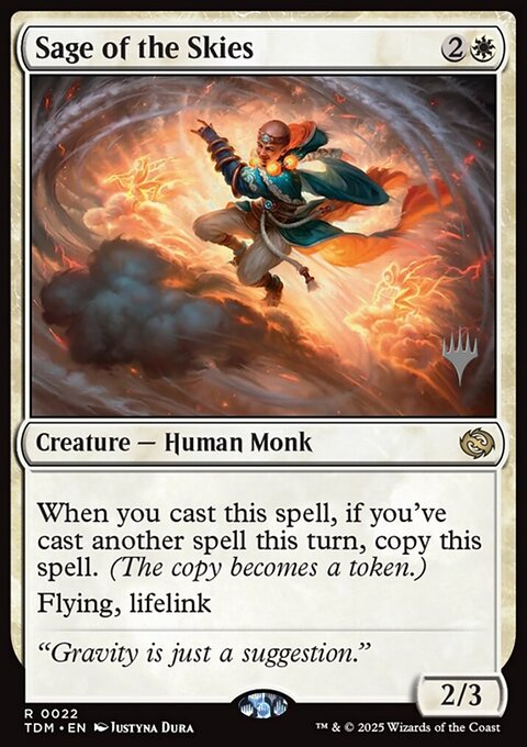 Sage of the Skies, Tarkir: Dragonstorm Promos #22p, Magic: The Gathering card