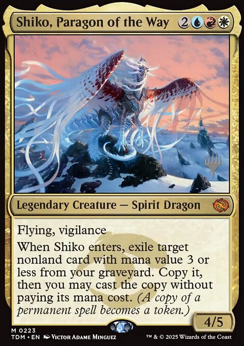 Shiko, Paragon of the Way, Tarkir: Dragonstorm Promos #223p, Magic: The Gathering card