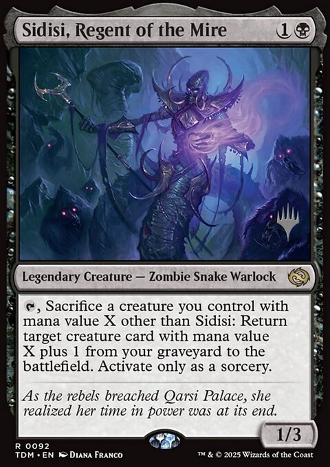 Sidisi, Regent of the Mire, Tarkir: Dragonstorm Promos #92p, Magic: The Gathering card