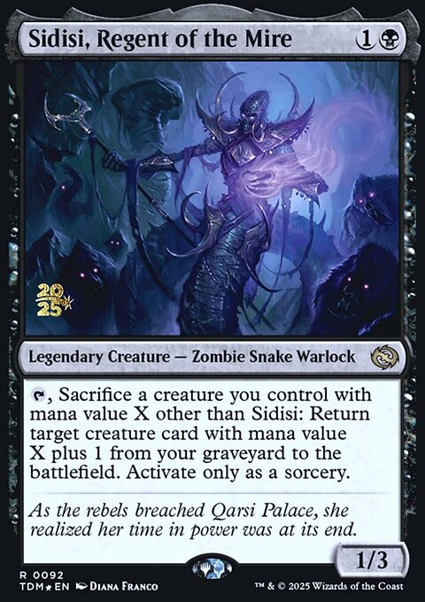 Sidisi, Regent of the Mire, Tarkir: Dragonstorm Promos #92s, Magic: The Gathering card