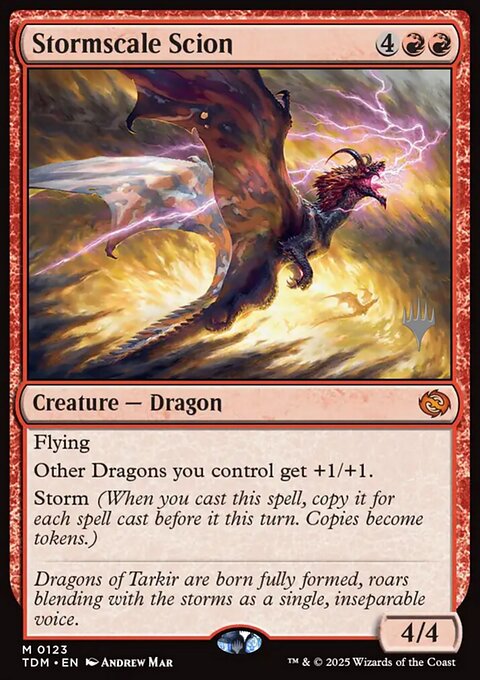 Stormscale Scion, Tarkir: Dragonstorm Promos #123p, Magic: The Gathering card