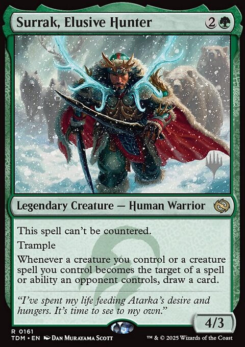 Surrak, Elusive Hunter, Tarkir: Dragonstorm Promos #161p, Magic: The Gathering card