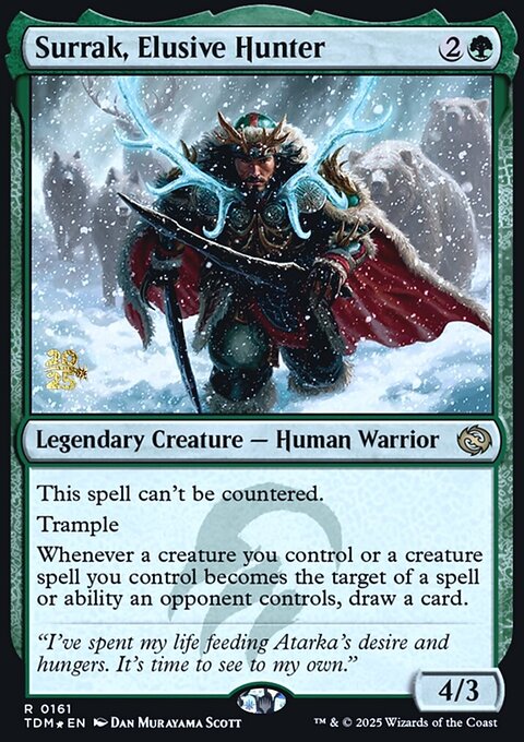 Surrak, Elusive Hunter, Tarkir: Dragonstorm Promos #161s, Magic: The Gathering card