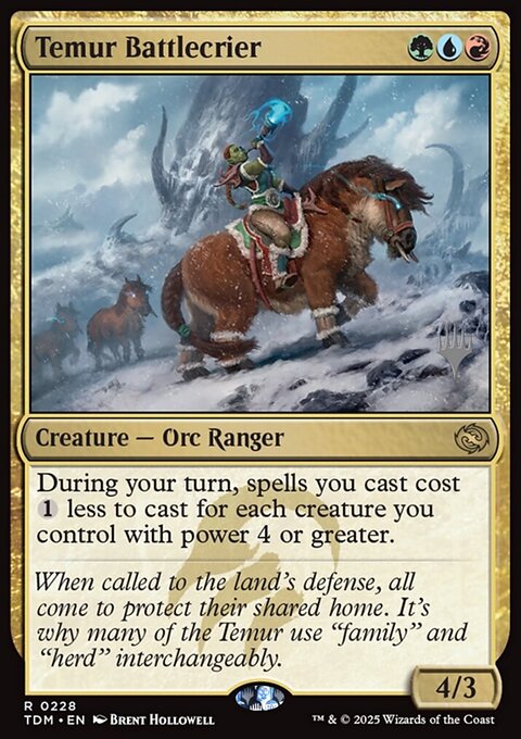 Temur Battlecrier, Tarkir: Dragonstorm Promos #228p, Magic: The Gathering card
