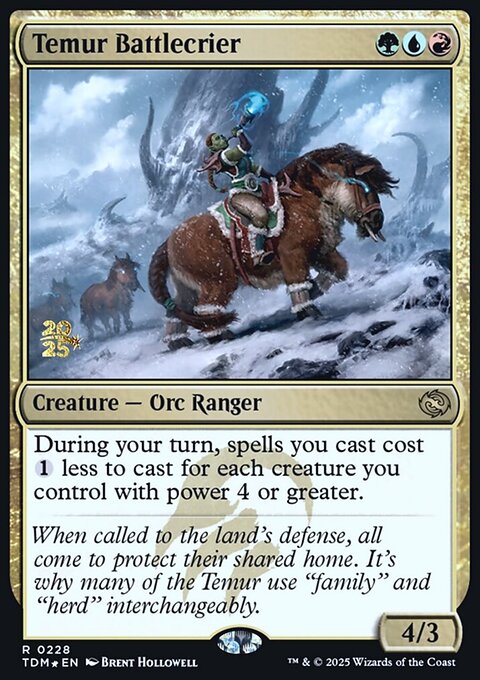 Temur Battlecrier, Tarkir: Dragonstorm Promos #228s, Magic: The Gathering card