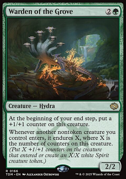 Warden of the Grove, Tarkir: Dragonstorm Promos #166p, Magic: The Gathering card